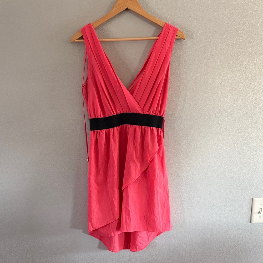 Elegant Coral Pink Sleeveless Dress